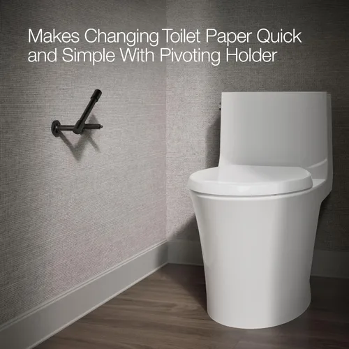 Vista 3 de KOHLER 14377-BL Purist® Soporte giratorio para papel higiénico, negro mate
