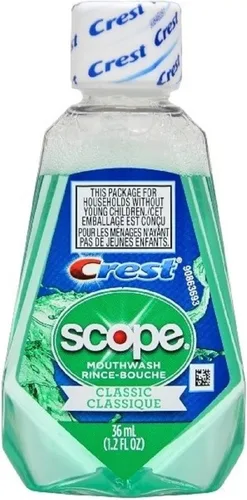 Vista 3 de Scope Enjuague bucal Classic Original Mint 1.2 Oz Tamaño de viaje Paquete de 3)