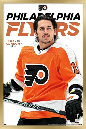 Vista 17 de Trends International Póster de pared de la NHL Philadelphia Flyers - Travis Konecny Feature Series 23 Versión enmarcada de caoba
