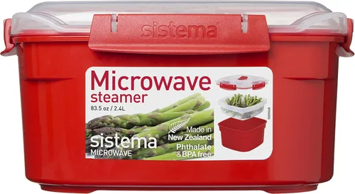 Vista 7 de Sistema Microwave Collection - Vaporizador mediano, 83.5 onzas/2.4 L, rojo