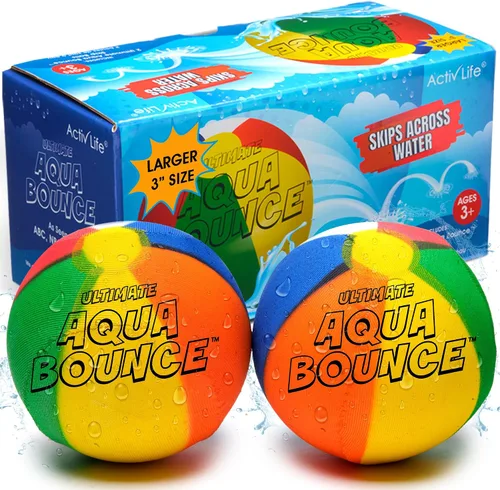 Vista 8 de Activ Life Ultimate - Paquete de 2 pelotas de salto de agua más grandes de 3 pulgadas, pelotas rebotadoras para diversión en la piscina y la playa