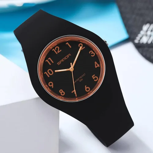 Vista 5 de XCZAP Reloj electrónico impermeable del cuarzo de las señoras de los deportes de la serie de Negro Rosado