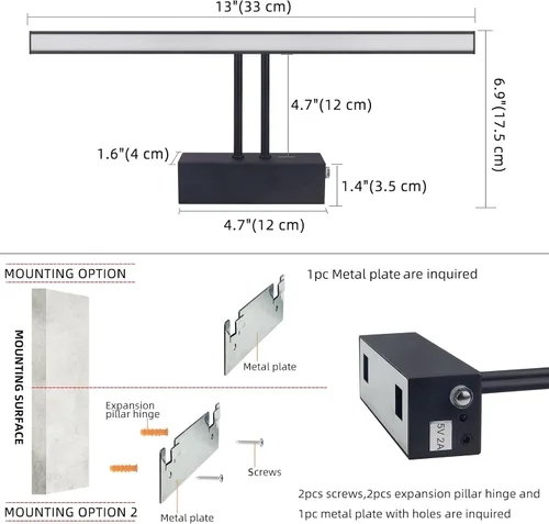 Vista 7 de FUNCHDAY Luz para Cuadros, Luces de Arte a Batería para Pared, Luz Inalámbrica con Control Remoto para Pinturas con Temporizador y Regulable