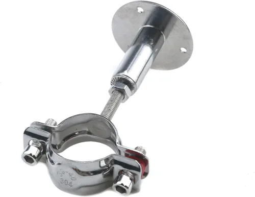 Vista 4 de Quluxe 2 soportes de tubo de montaje en pared de acero inoxidable para montaje en techo, soporte de tubo ajustable para tubo de 1-1/2 pulgadas