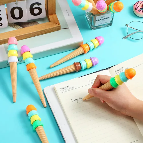 Vista 7 de Yexiya Paquete de 48 helados de colores surtidos para cono, tinta linda, conos de helado de verano, escritura para suministros de oficina, fiesta