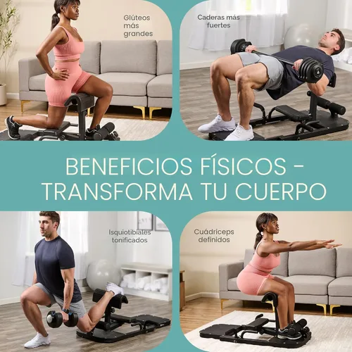 Vista 5 de Lifepro GluteBlast Hip Thrust Machine – Foldable, Home Gym, 220 lb Cap Sissy squat + hip thrust bench, powder-coated steel, PU leather pad, folds