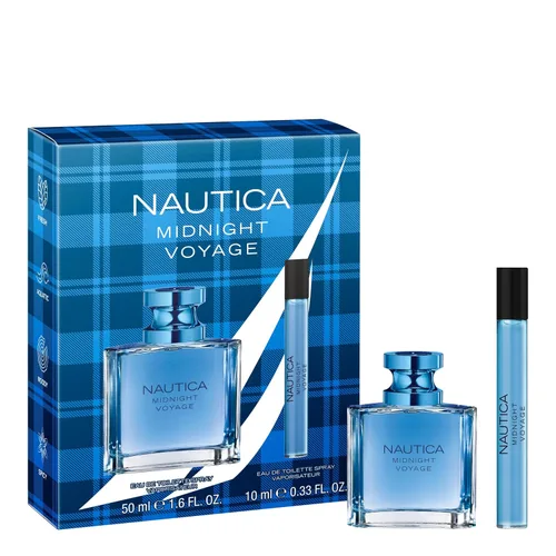 Vista 5 de Nautica Midnight Voyage Giftset, 1.6 oz EDT + 0.33 onzas líquidas en aerosol para bolígrafo, notas de pimienta rosa, ámbar y menta, fragancia