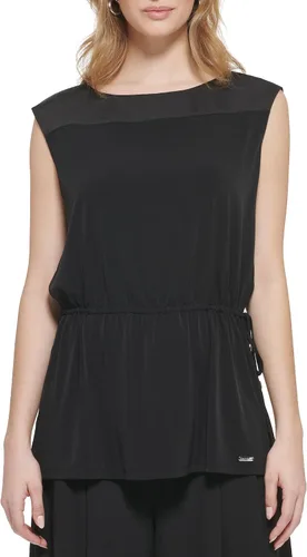 Vista 4 de Calvin Klein Camiseta de punto con cordón sin mangas para mujer