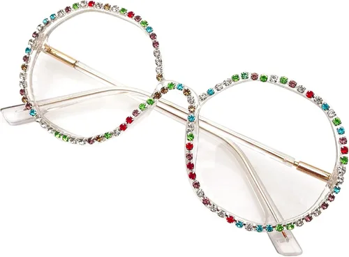 Vista 7 de Gafas de lectura con diamantes de imitación de polígono para mujer, con bloqueo de luz azul Negro