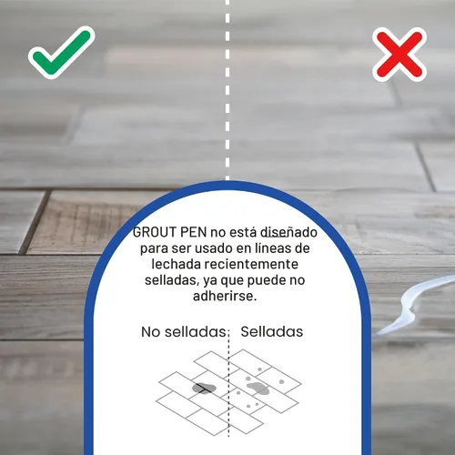 Vista 5 de Rotulador de lechada beige para azulejos: pintura impermeable para lechada, colorante para lechada de azulejos y bolígrafo sellador, estrecho, 0.197