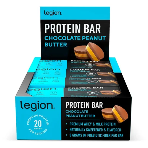 Vista 9 de Legion Barra de proteína de masa de galletas con chispas de chocolate, barras de proteína de suero de leche 100% bajas en azúcar, altas en proteínas