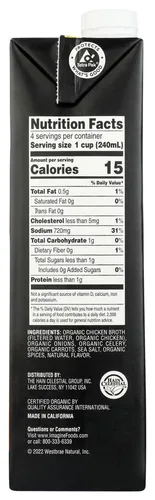 Vista 2 de Imagine Broth Chicken Free Range Orgánico 32.0 oz (Paquete de 3)