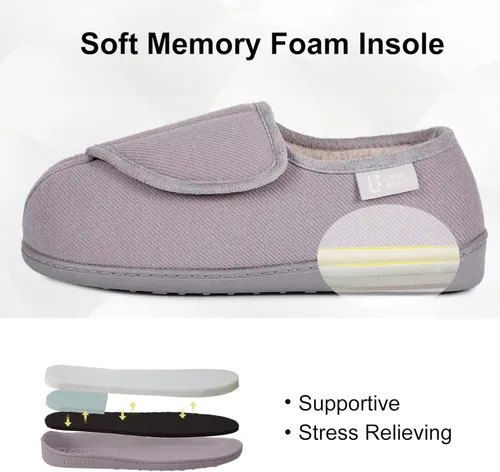 Vista 5 de LongBay Womens Furry Memory Foam Diabetic Slippers Comfy Cozy Arthritis Edema House Shoes