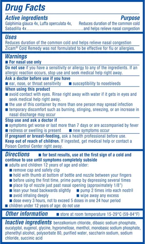 Vista 7 de Zicam Remedio para el frío Spray nasal sin goteo con mentol refrescante y eucalipto, homeopático, sin zinc, medicina pre-fría, acorta la duración