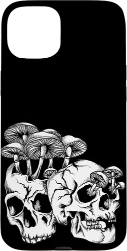 Vista 9 de Skull Goth Gothic Occult Emo Satanic Mushroom Skeleton Case for iPhone 17