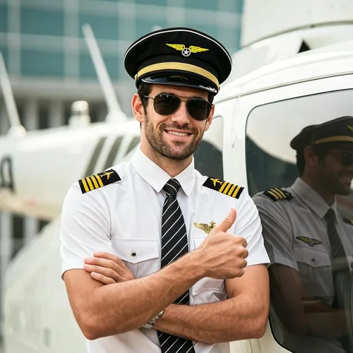 Vista 7 de Juego de disfraz de capitán piloto de aerolínea de cerdo ratón, accesorios de disfraz