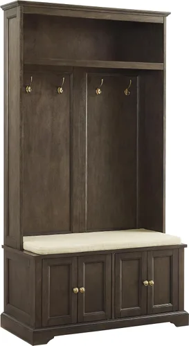 Vista 14 de Crosley Furniture Holbrook Hall - Banco para zapatos Espuma de mar envejecida azul