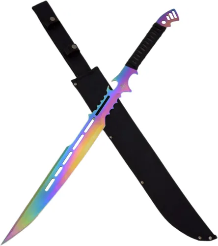 Vista 12 de Snake Eye Tactical - Espada de fantasía con funda de nailón, machete para exteriores y camping Verde