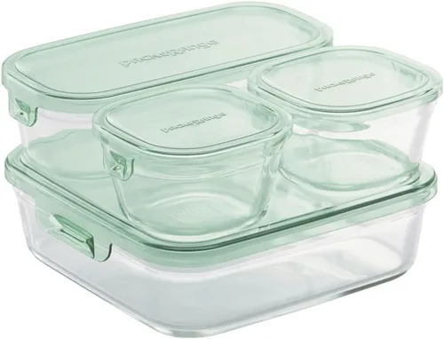 Vista 8 de iwaki PSC-PRN-5G Contenedores de almacenamiento de vidrio resistentes al calor, verde, juego de 5, paquete y gama 02) Verde