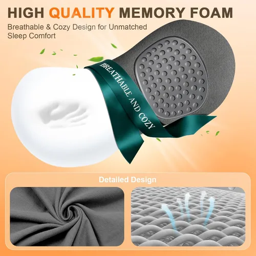 Vista 6 de Almohada de apoyo lumbar, masajeador de espalda triple fusión para Gris