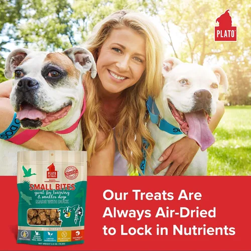 Vista 3 de Plato Pet Treats - Golosinas secas al aire para perros, carne y pato reales del tamaño de un bocado, sin granos y alto contenido de proteínas