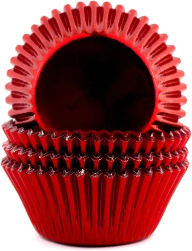 Vista 7 de Moldes de aluminio para cupcakes para fiesta de Halloween, tazas para hornear estándar, 100 unidades (negro)