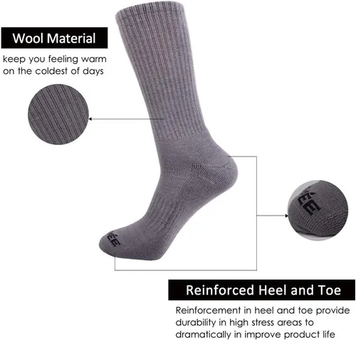 Vista 3 de JOYNÉE Calcetines térmicos de lana merino para hombre, paquete de 4