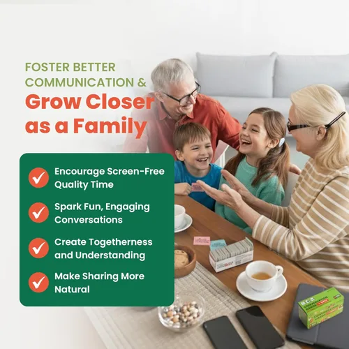 Vista 6 de Prompta 600 tarjetas de conversación para familias – Divertido juego familiar para niños y adultos durante la noche de juego, cena familiar o viajes