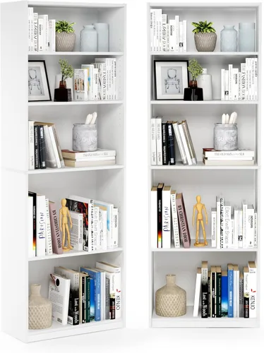 Vista 17 de Furinno Estantería básica para libros, moderna de 3 niveles, estantería con estantes abiertos, 9.3 x 21.8 x 39.5 pulgadas, para sala de estar Roble