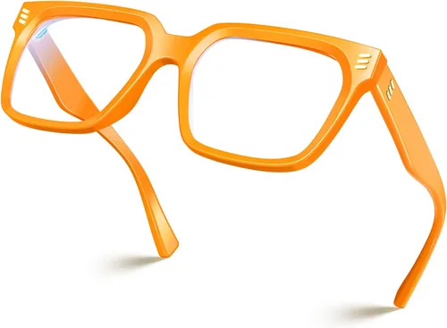 Vista 16 de VISOONE Chunky Rectangle Oversized Blue Light Blocking Computer Glasses Clear Lenses Cute Fake Large Frame Preppy Stylish Designer Fashion Screen