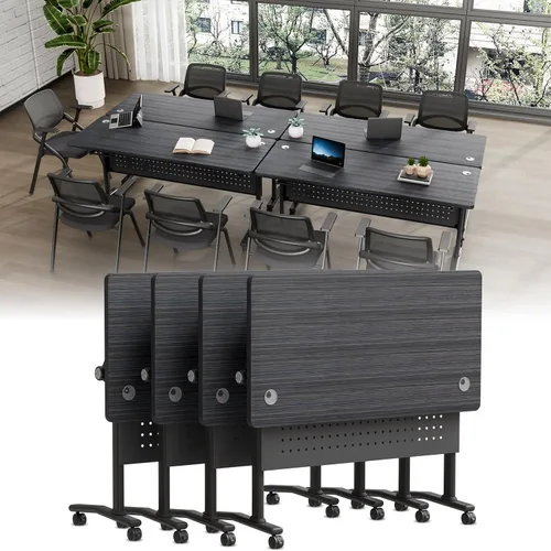 Vista 40 de Folding Conference Table with Wheels, Modular Foldable Conference Room Training Tables for Training Rooms, Flip Top Mobile Rolling Meeting Seminar