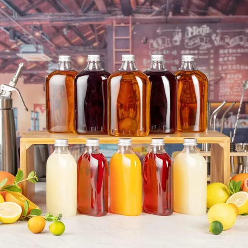 Vista 9 de Restaurantware Bottle Tek - Botellas de licor de 10 onzas, 100 botellas de plástico vacías, desechables con tapas de aluminio, botella de plástico