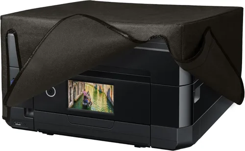 Vista 9 de kwmobile Dust Cover Compatible with Epson Expression Home XP-3200 / XP-4200 / XP-4205 - Printer Case - Fabric Protector Cover - Chocolate