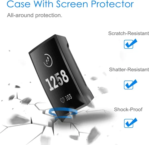 Vista 2 de FINTIE Protector de pantalla compatible con Fitbit Charge 4/3/3SE, carcasa suave y delgada chapada en TPU (paquete de 3)