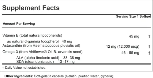 Vista 2 de ANDREW LESSMAN Astaxantina 12 mg - 120 cápsulas blandas - 12000 mcg de astaxantina natural, potente carotenoide antioxidante. Protección para ojos