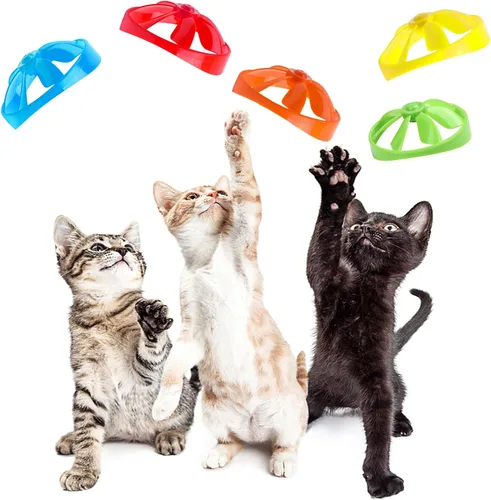 Vista 5 de FOIMAS 17 piezas de juguetes interactivos para gatos con hélices voladoras para gatos en interiores y exteriores, persiguiendo entrenamiento, caza