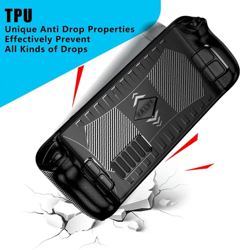 Vista 2 de KANG YU - Funda protectora de silicona suave para Steam Deck, absorción de golpes, antiarañazos, cobertura completa, compatible con Steam Deck