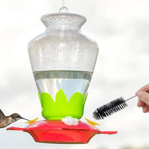 Vista 7 de 38 piezas de 3 tamaños de cepillo de limpieza para comederos de colibríes, mini cepillo de tubo de nailon con 16 piezas de repuesto para pájaros