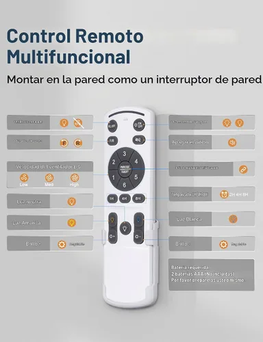 Vista 9 de Ventilador de techo blanco de 60 pulgadas con luces