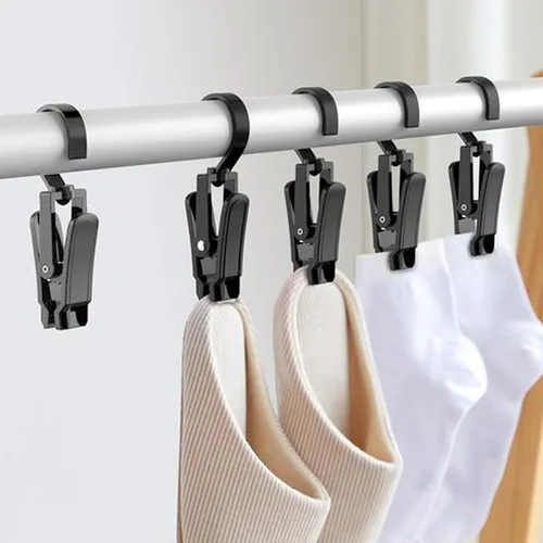 Vista 6 de Ganchos giratorios de plástico para colgar, ganchos giratorios súper fuertes, ganchos para ropa, clips de ropa, perchas de armario para el hogar
