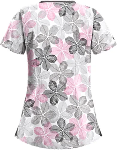 Vista 2 de Under Scrub Tops - Camiseta de manga corta transpirable con cuello en V y bolsillos para mujer