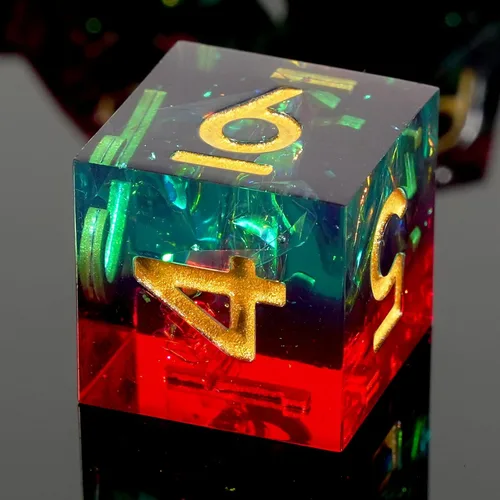 Vista 10 de DND - Juego de dados de borde afilado, 7 piezas de dados poliédricos DND con exquisito embalaje de caja de hoja, ideal para juegos de rol