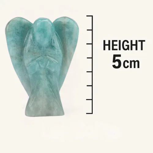 Vista 2 de Anaya Agate Estatua de ángel de amazonita, hermoso ángel de la guarda de 2 pulgadas, ángel de cristal natural, dijes de ángel tallados a mano