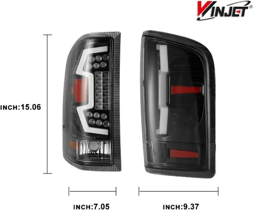 Vista 2 de Winjet Luces traseras LED para Chevrolet Silverado 1500 2500 3500 2010 2011 2012 2013 2014 Chevrolet Silverado 1500 2500 3500 3500] Tubo Lente