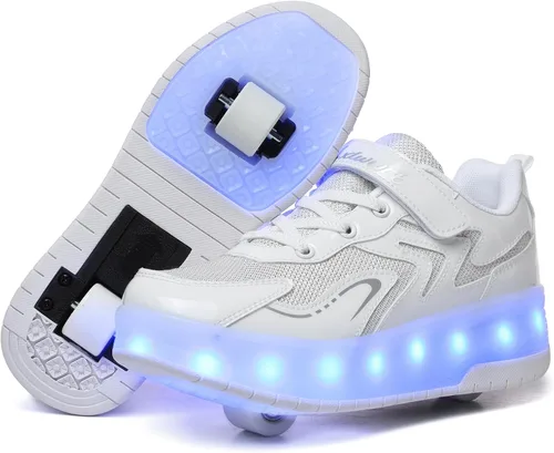 Vista 10 de Roller Skate Shoes for Kids Boys Girls LED Roller Sneakers Light Up Fashion Flashing Wheels Shoes Rechargeable