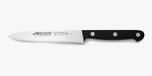 Vista 35 de Juego de cuchillos Arcos 5 piezas Nitrum de acero inoxidable. Mayor potencia de corte. Bloque de madera de pino. Mango ergonómico de polioximetileno