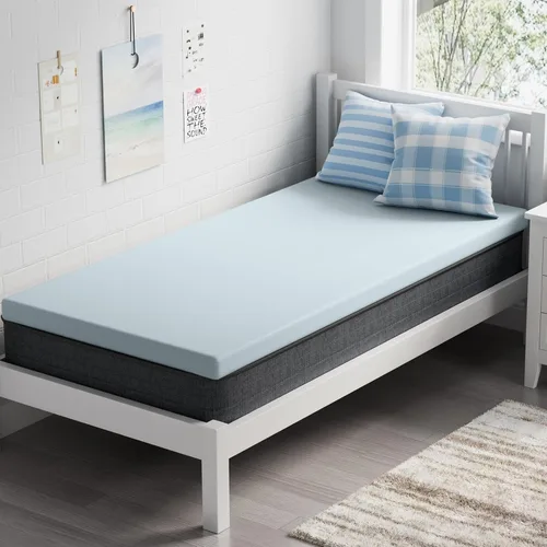 Vista 21 de OhGeni Cubrecolchón de espuma viscoelástica individual XL de 2 pulgadas con funda, funda de cama suave con base antideslizante, mejorado con gel