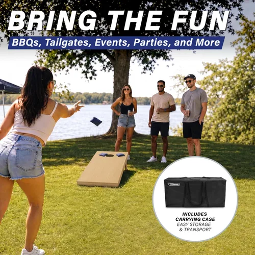 Vista 5 de GoSports - Juegos de Cornhole de madera maciza de primera calidad - Elija 4 x 2 pies o 3 x 2 pies - Los juegos de tableros incluyen un juego de 8