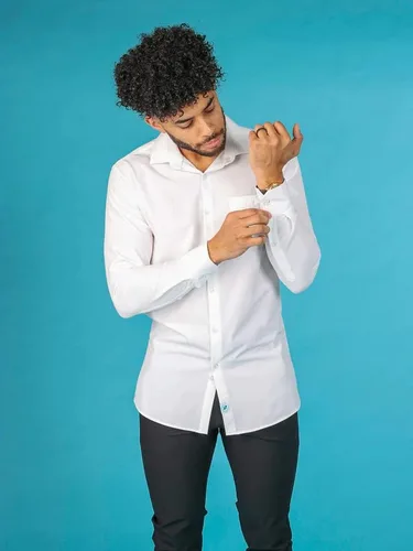 Vista 4 de &COLLAR Camisa de vestir de manga larga de corte ajustado para hombre
