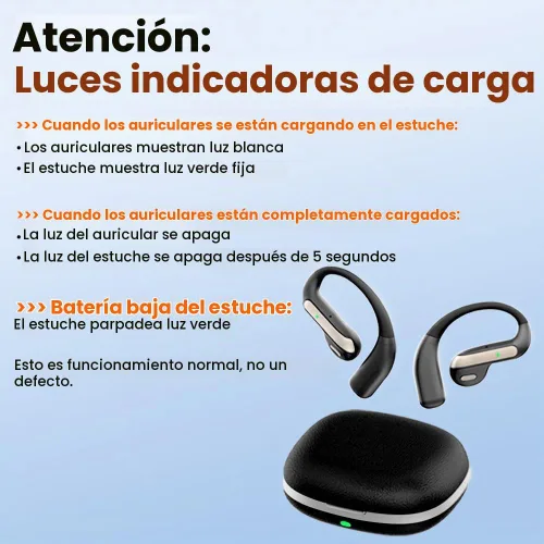 Vista 8 de Piluyaa Auriculares Bluetooth 5.3 de oreja abierta, auriculares inalámbricos deportivos con micrófono integrado con ganchos para los oídos Negro